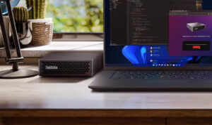 ThinkStation PGX with Laptop On Desk